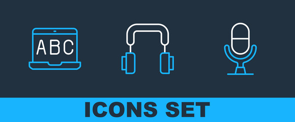 set line microphone voice device foreign language vector image