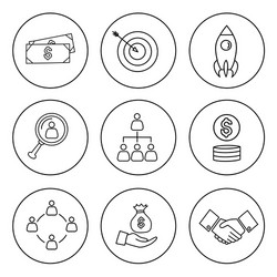 set of thin line business icon Vector Image