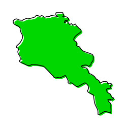 simple outline map of armenia stylized line design vector