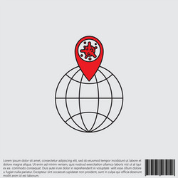 virus bacteria map pointer and globe line vector image