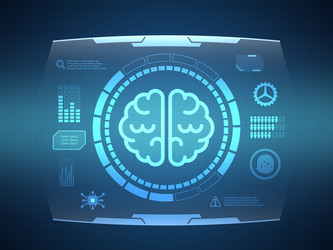 Abstract brain futuristic hud display interface vector