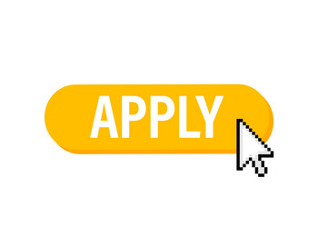cool apply button with cursor in flat vector image