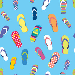 Flip flop color summer pattern seamless repeat vector