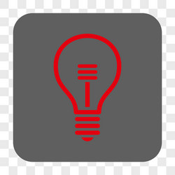lamp bulb rounded square button vector image