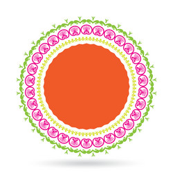 Lotus flower elements round floral ornament vector