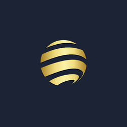 Round shape line technology gold logo Royalty Free Vector