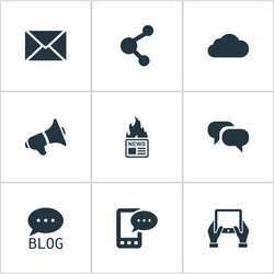 set of simple user icons vector image