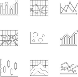 stand icons set outline style vector