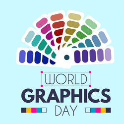 world graphics day text effect with multi-colour vector image