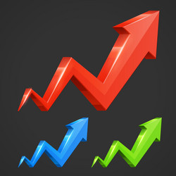 3d growth arrow graph Royalty Free Vector Image