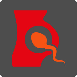 artificial insemination rounded square button vector image