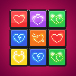 Cube with love puzzle vector