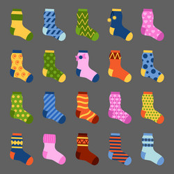 flat design colorful socks set vector image