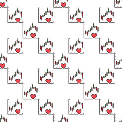 graph and heart for investor trader financial vector image