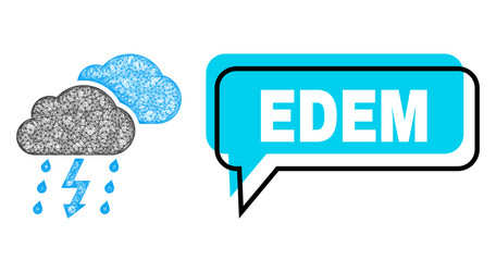 misplaced edem speech bubble and net mesh vector image