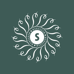 monogram in frame vector image
