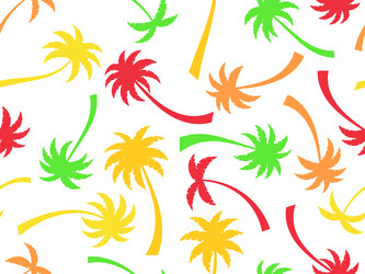 Seamless pattern with colorful palm trees vector