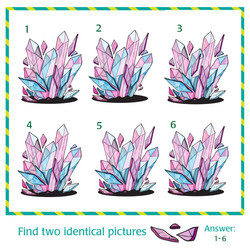 visual puzzle - find two identical images vector