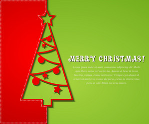 Template christmas tree red and green background Vector Image