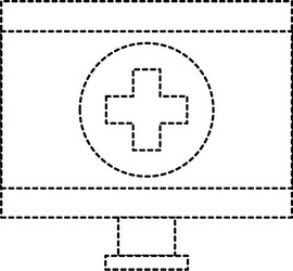 computer display with medical software vector image