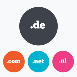 top-level domains signs de com net and nl vector image