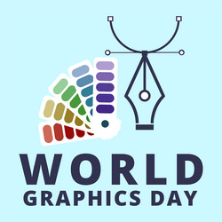 design for world graphics day with multi-colour vector image