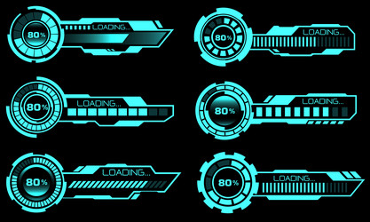 set of hud modern loading progress bars user vector image