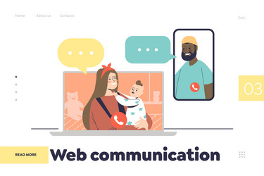 Web communication concept landing page vector