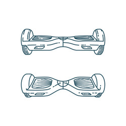 hover boards in linear style vector