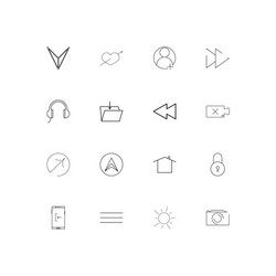 user interface linear thin icons set outlined vector image