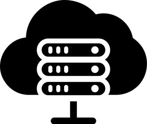 cloud server web hosting icon black graphics vector image