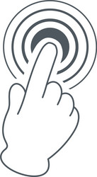cursor tap hand gesture click icon with circles vector image