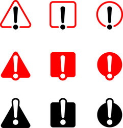 exclamation point in triangle rectangle circle vector image