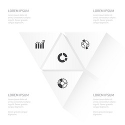 Icon diagram set of report chart segment vector