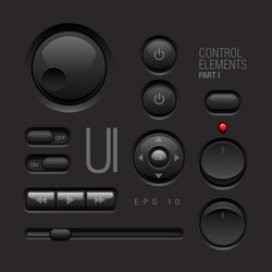 Modern UI Controls & Buttons vector image