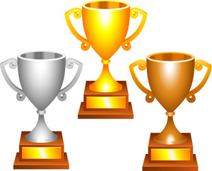 Pixel art silver cup award trophy icon Royalty Free Vector