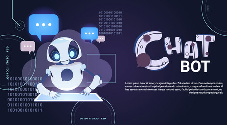 chatbot technology robotic chatter using digital vector image