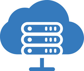 Cloud server web hosting icon simple blue color vector