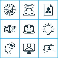 Corporate icons set with problem solving vector