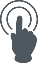 cursor tap hand gesture click icon with circles vector image