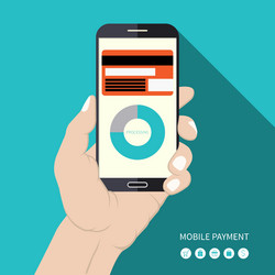 Flat design mobile payment concept vector