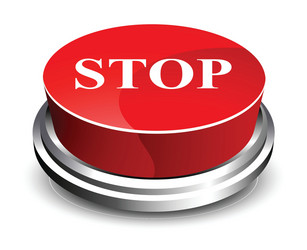 Red Stop Button - 3D Render vector image