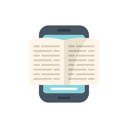 smartphone displaying open book for e reading vector image