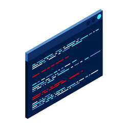 source code isometric abstract programming vector image