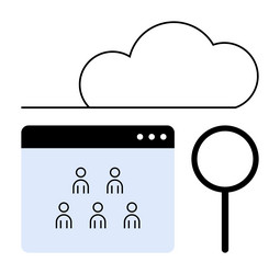cloud-based team management with user profiles vector image