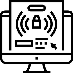 computer password hacking line icon vector image