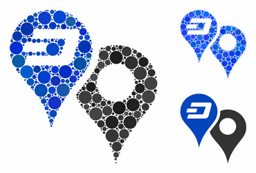 Dashcoin map pointers composition icon circle vector