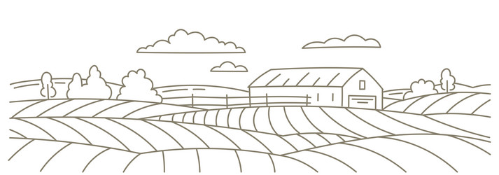 farm barn landscape field line editable vector