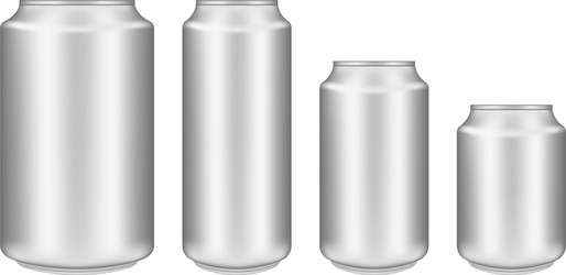 Realistic aluminum can on white background mockup vector