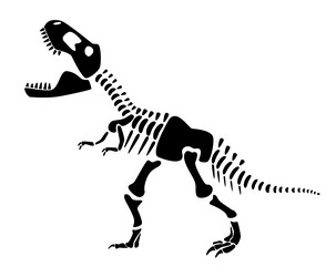 tyrannosaurus rex skeleton silhouette dinosaurs vector